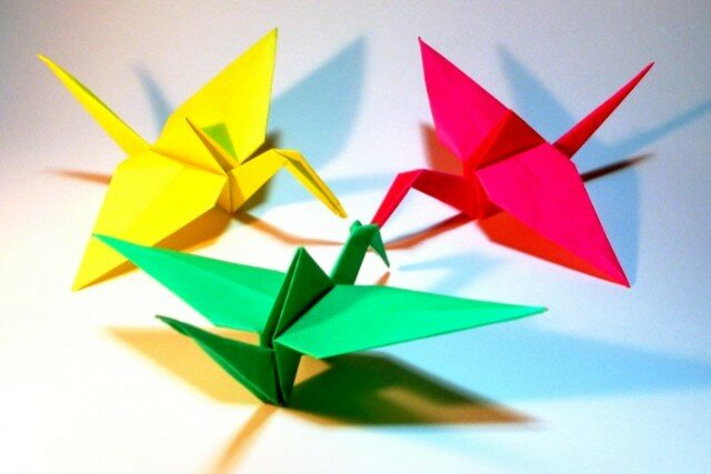 Искусство оригами: журавлики
